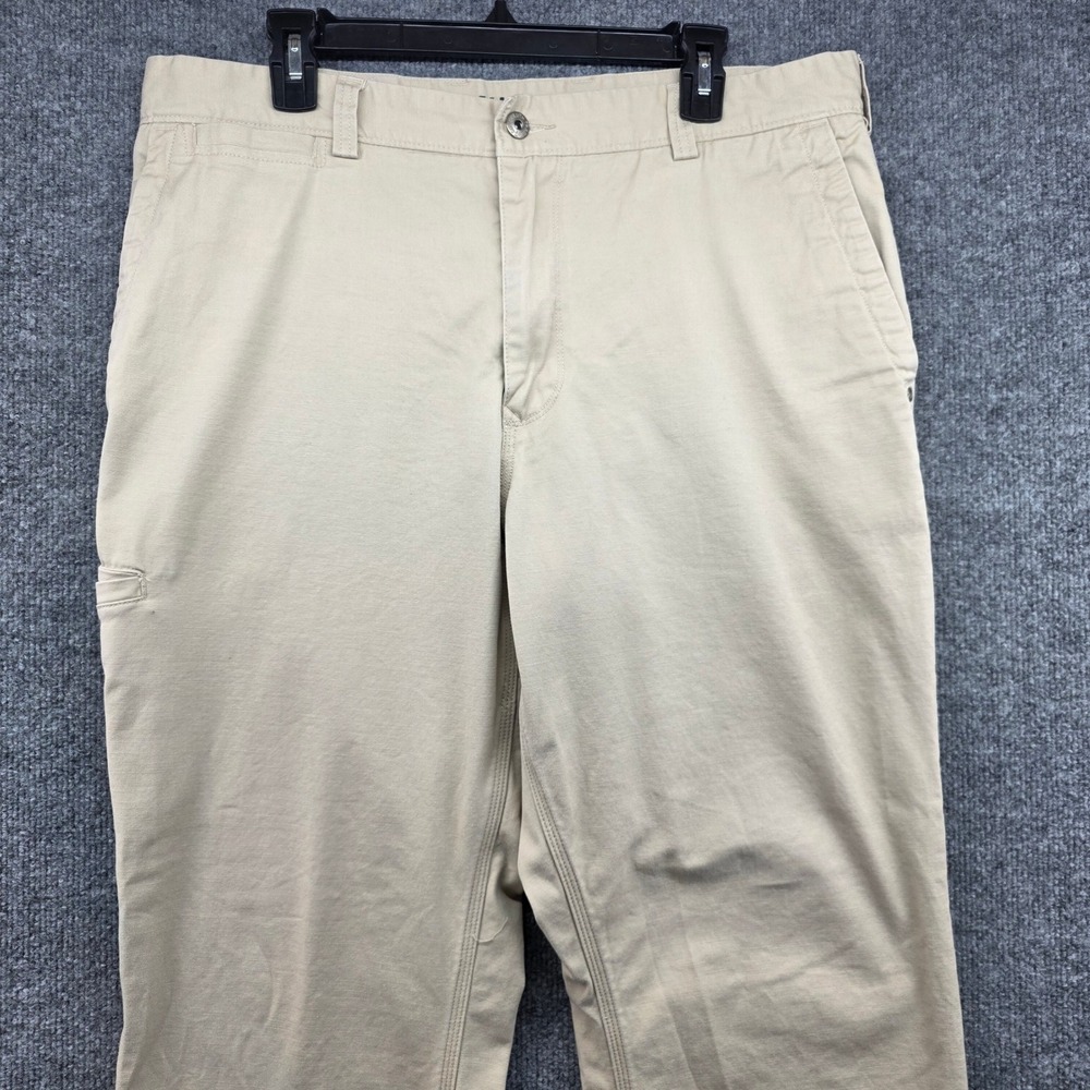Duluth Trading Co Mens 36x32‎ Beige Cotton Spandex Cargo Pants Work Casual